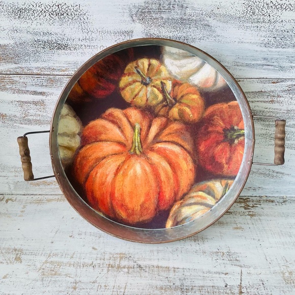 *Pumpkins Galvanized Metal Fall Tray - Picture 7 of 10